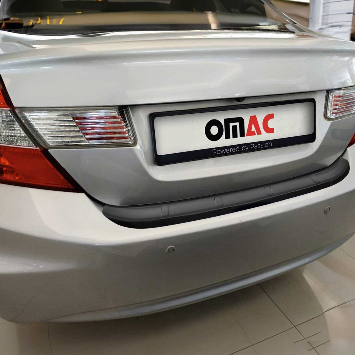 Honda Civic Bumper Sill Cover - Rear - Omac - Acrylic - Gloss Black - '12-'15